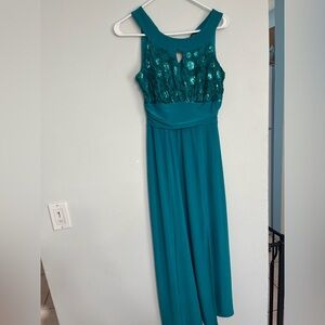 Long green classy dress